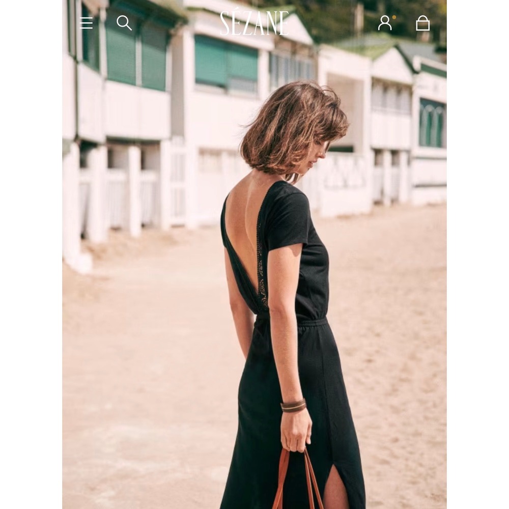 SEZANE Lucille Dress Black Size Small Excellent Condition